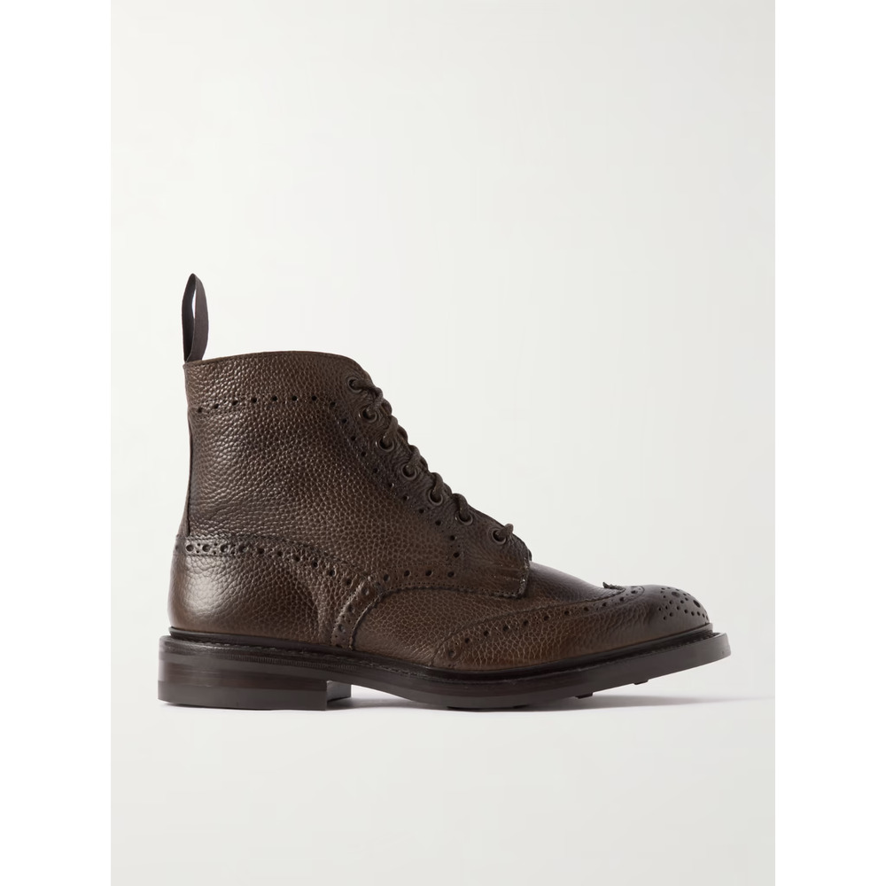 TRICKER'S Stow Country in Dark Espresso Leather Boots Rubber sole size UK 9